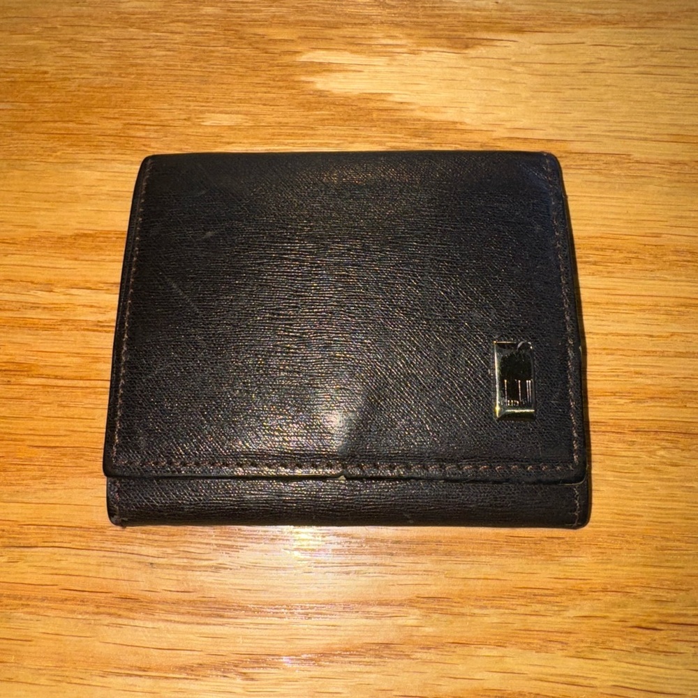 Vintage Alfred Dunhill Italy Brown Leather Pouch Wallet Money Card Holder